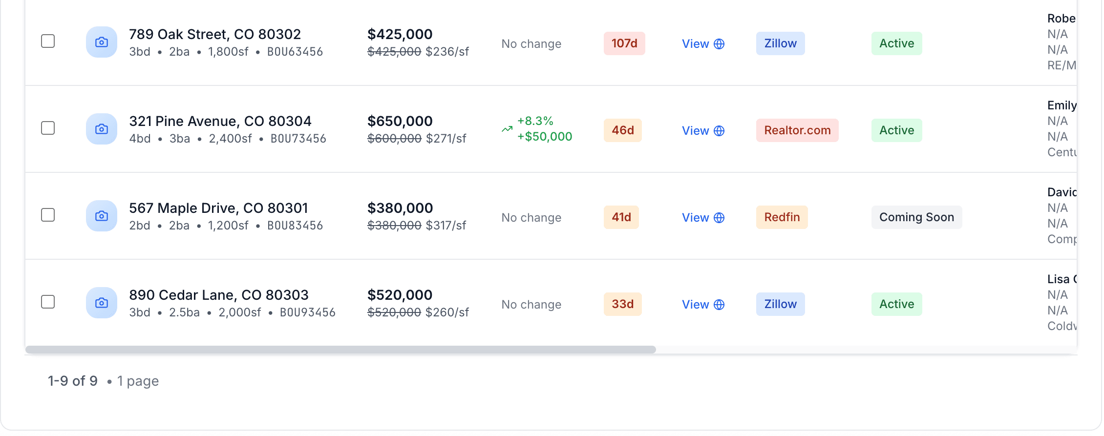 Property Monitoring interface showing never miss a market opportunity