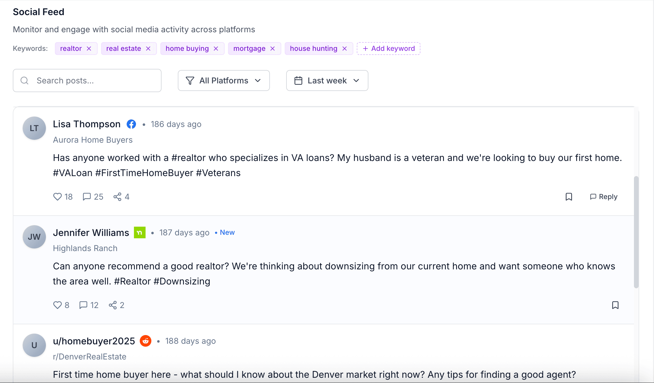 Social Lead Capture interface showing turn social media into sales